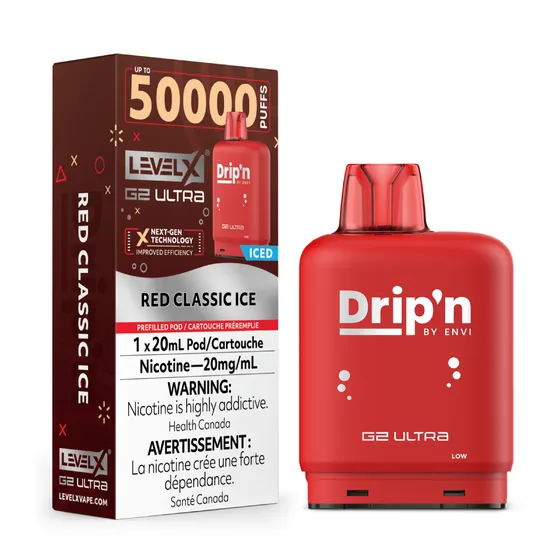 Red Classic Ice Drip'n Level X G2 Ultra Pod, Nicotine: 20mg