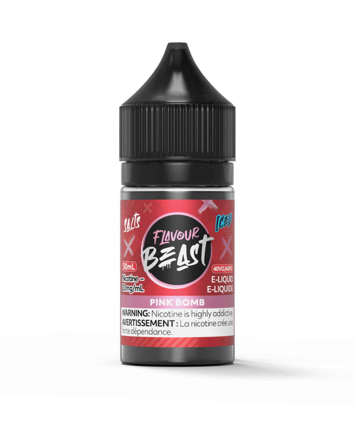 Pink Bomb Iced by Flavour Beast Salt, Nicotine: 20mg, Size: 30ml