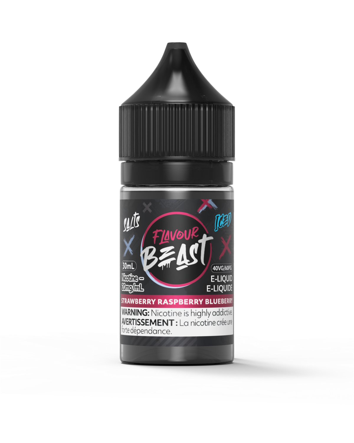 Strawberry Raspberry Blueberry Iced by Flavour Beast Salt, Nicotine: 20mg, Size: 30ml
