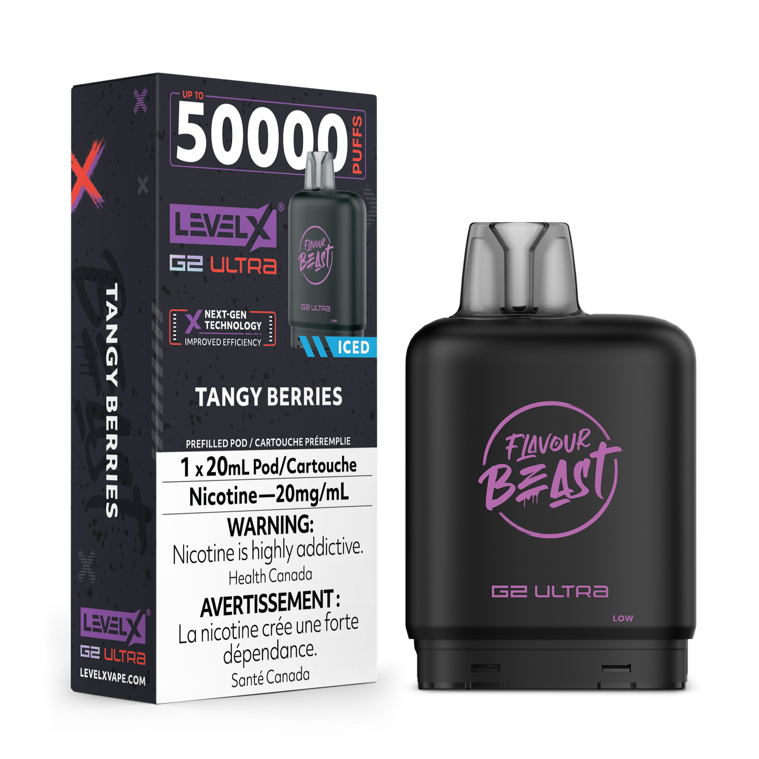Tangy Berries Iced Flavour Beast Level X G2 Ultra Pod, Nicotine: 20mg