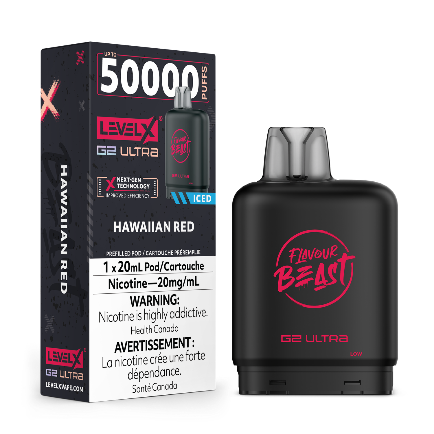 Hawaiian Red Flavour Beast Level X G2 Ultra Pod, Nicotine: 20mg