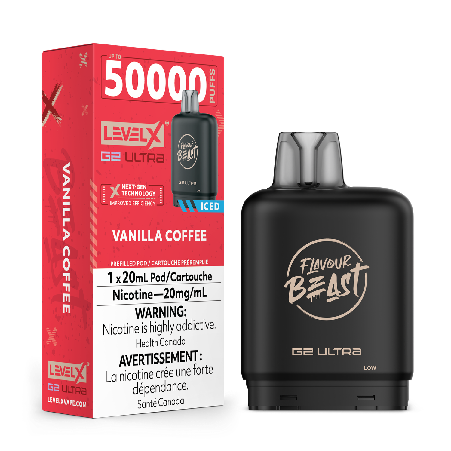 Vanilla Coffee Flavour Beast Level X G2 Ultra Pod, Nicotine: 20mg