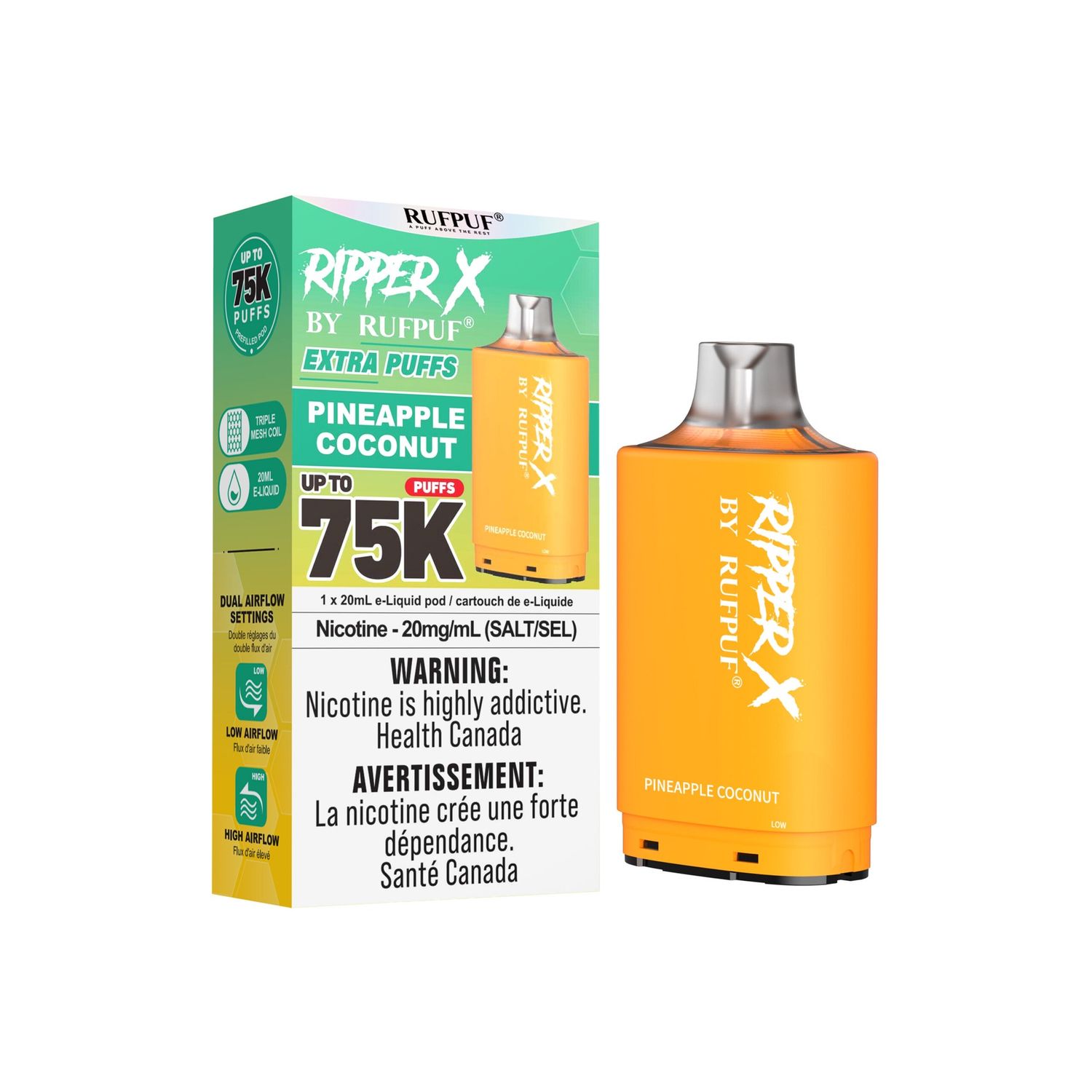 Pineapple Coconut Ripper X 75K Pod, Nicotine: 20mg