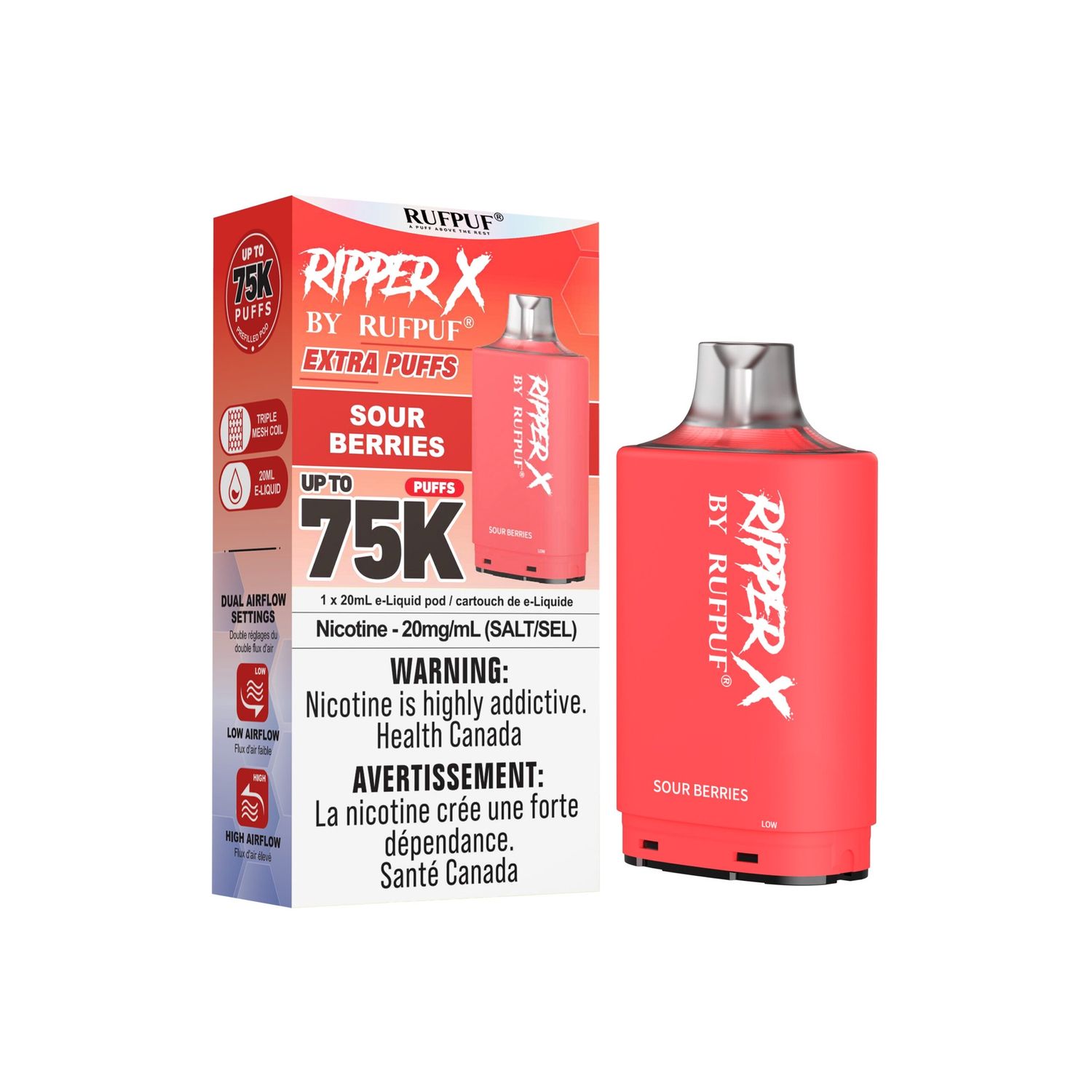 Sour Berries Ripper X 75K Pod, Nicotine: 20mg
