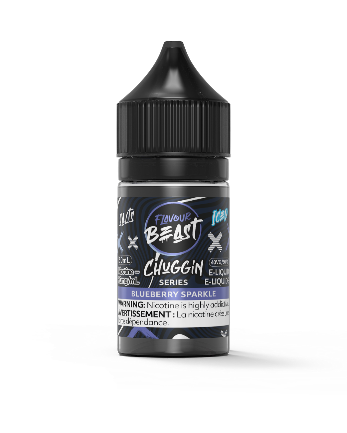 Chuggin' Blueberry Sparkle Iced by Flavour Beast Salt, Nicotine: 20mg, Size: 30ml