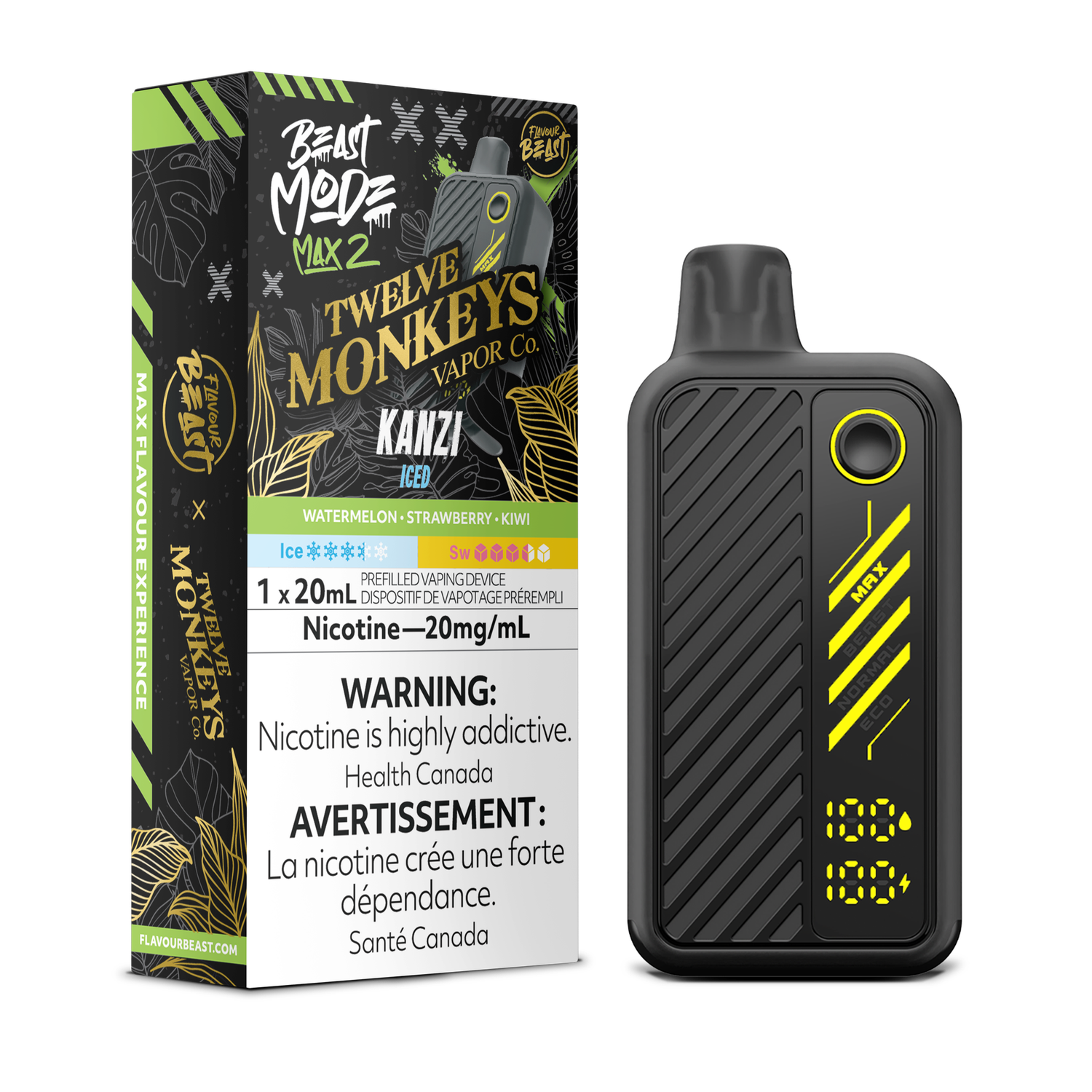 Kanzi Iced - Flavour Beast Beast Mode Max 2 Disposable, Nicotine: 20mg