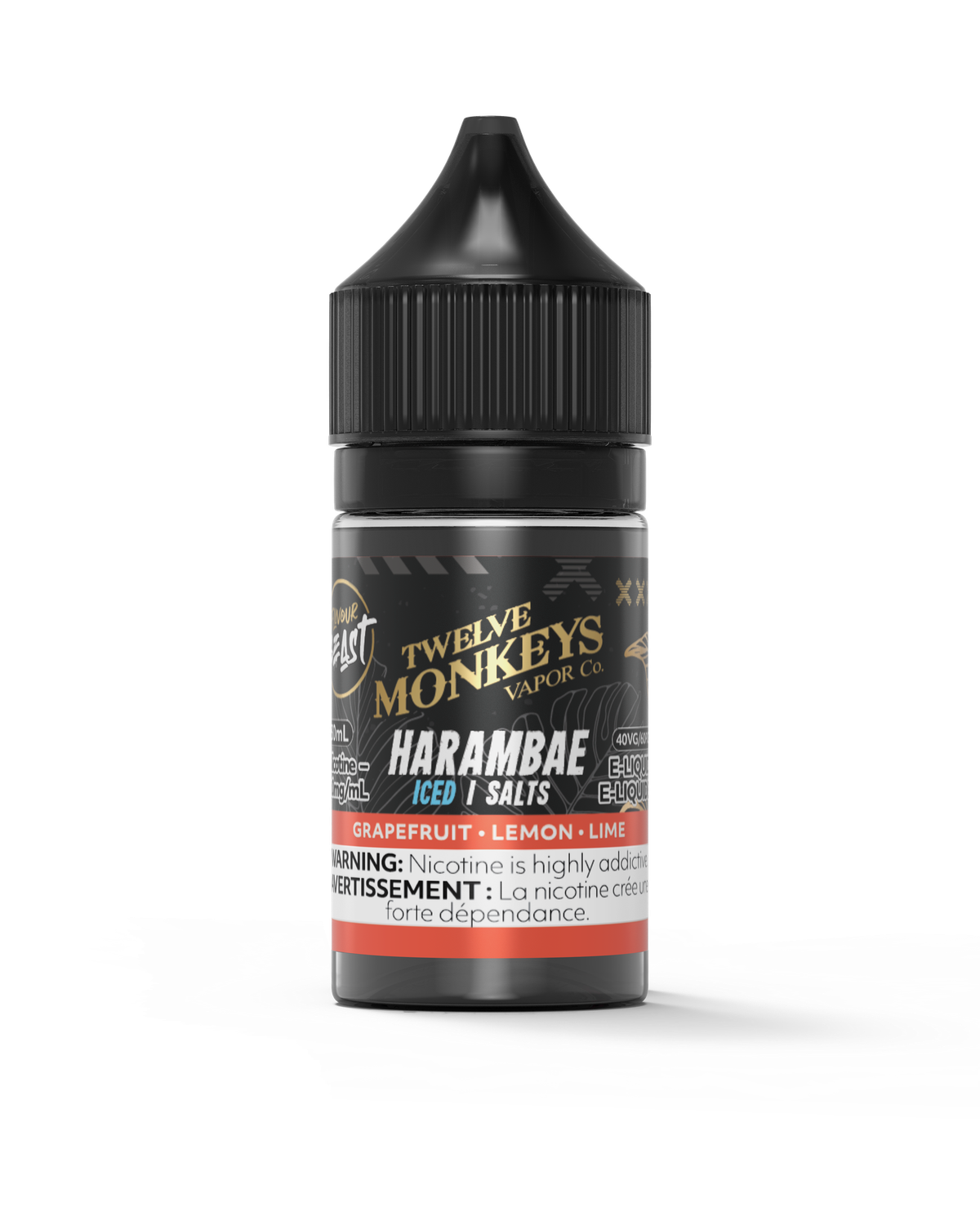 Harambae Iced by Flavour Beast x Twelve Monkeys Salt, Nicotine: 20mg, Size: 30ml