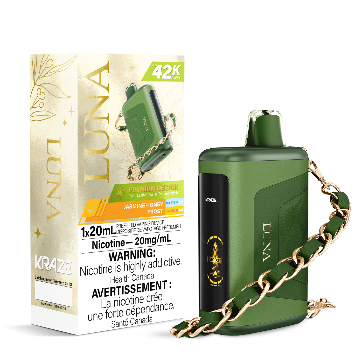 Jasmine Honey Frost - Kraze Luna Disposable, Nicotine: 20mg (Discontinued)