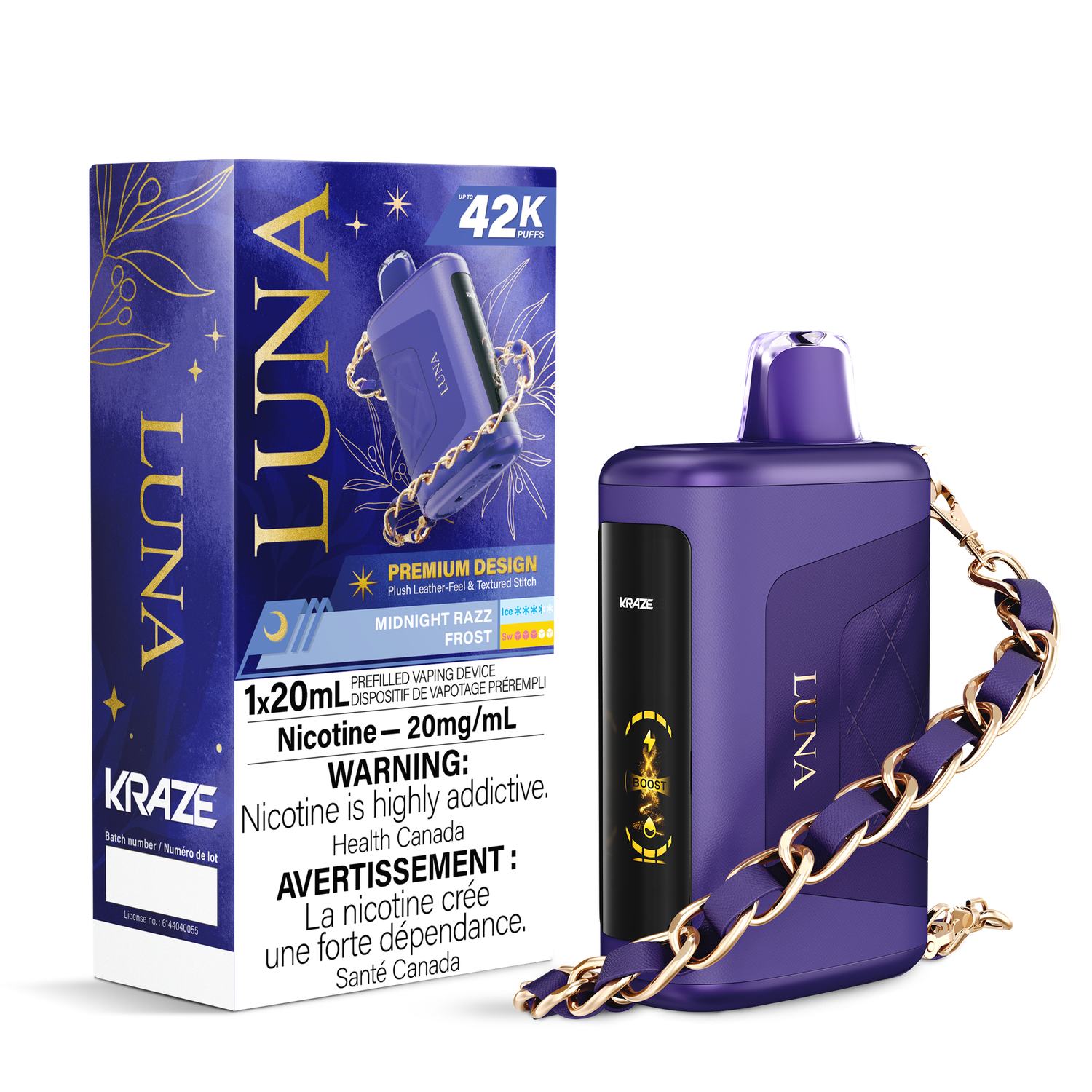 Midnight Razz Frost - Kraze Luna Disposable, Nicotine: 20mg