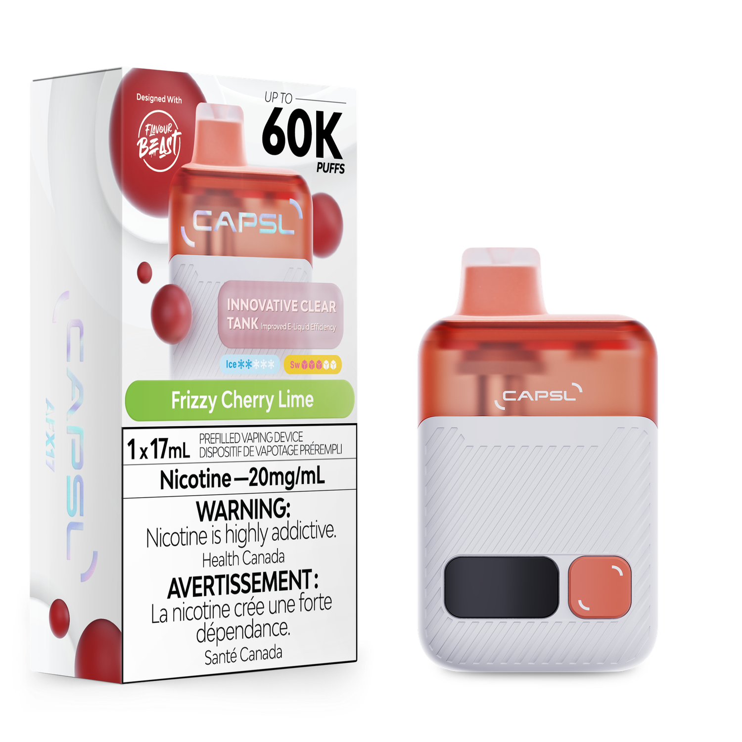Frizzy Cherry Lime - Flavour Beast CAPSL 60K Disposable, Nicotine: 20mg