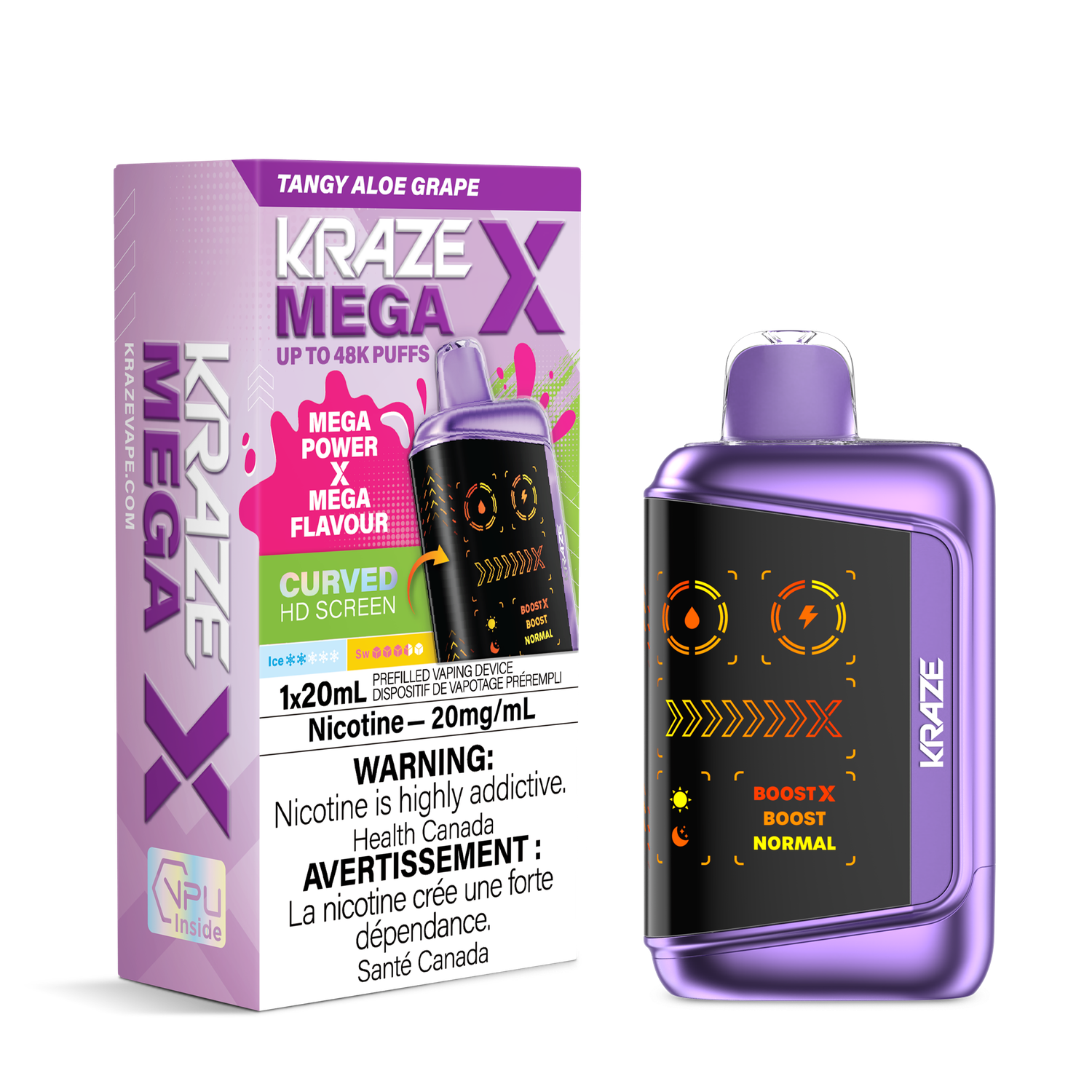 Tangy Aloe Grape - Kraze Mega X Disposable, Nicotine: 20mg (Discontinued)