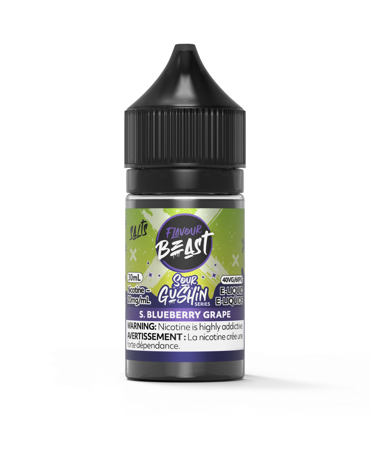 Sour Gushin' S. Blueberry Grape by Flavour Beast Salt, Nicotine: 20mg