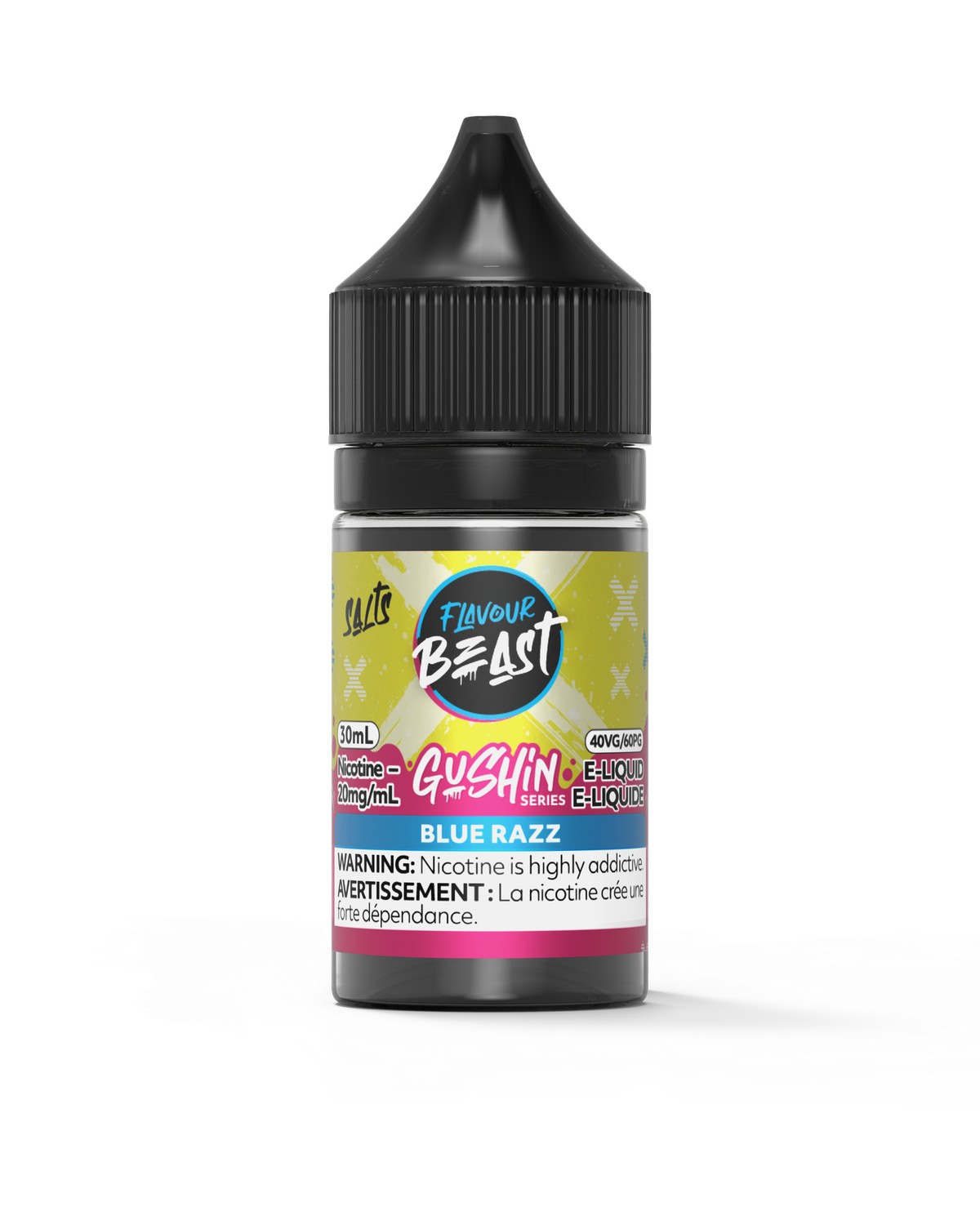 Gushin' Blue Razz by Flavour Beast Salt, Nicotine: 20mg, Size: 30ml