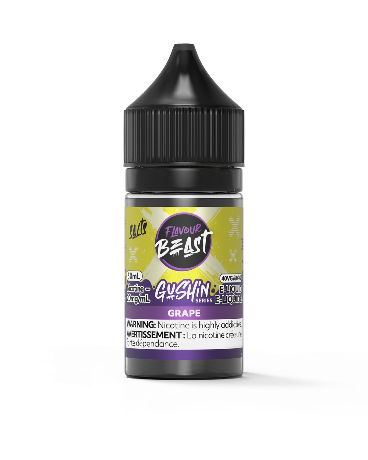 Gushin' Grape by Flavour Beast Salt, Nicotine: 20mg, Size: 30ml