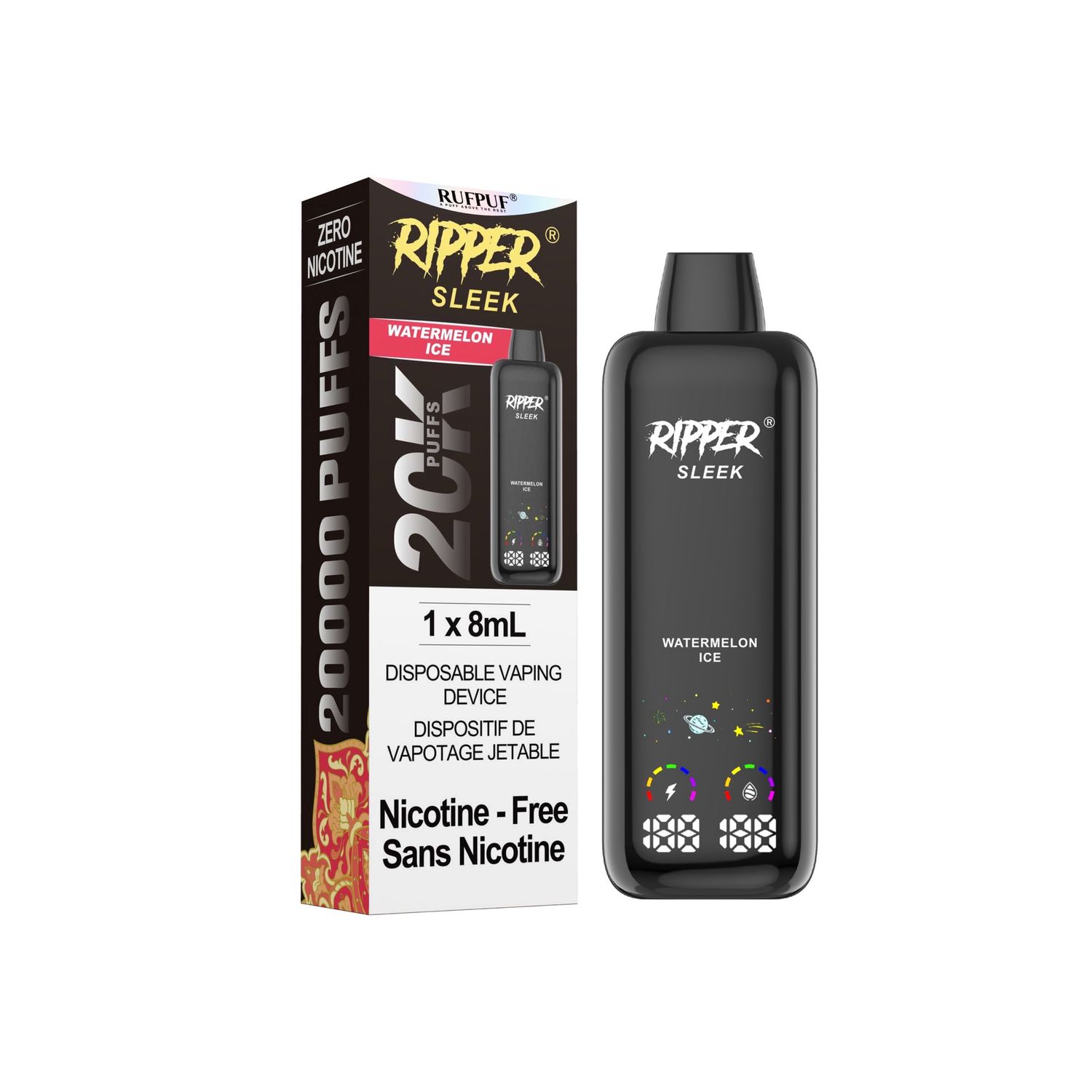 Watermelon Ice - Ripper Sleek, Nicotine: 0mg