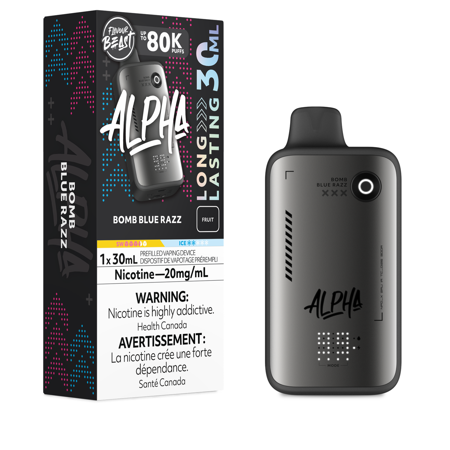 Bomb Blue Razz - Flavour Beast Alpha 80K Disposable, Nicotine: 20mg