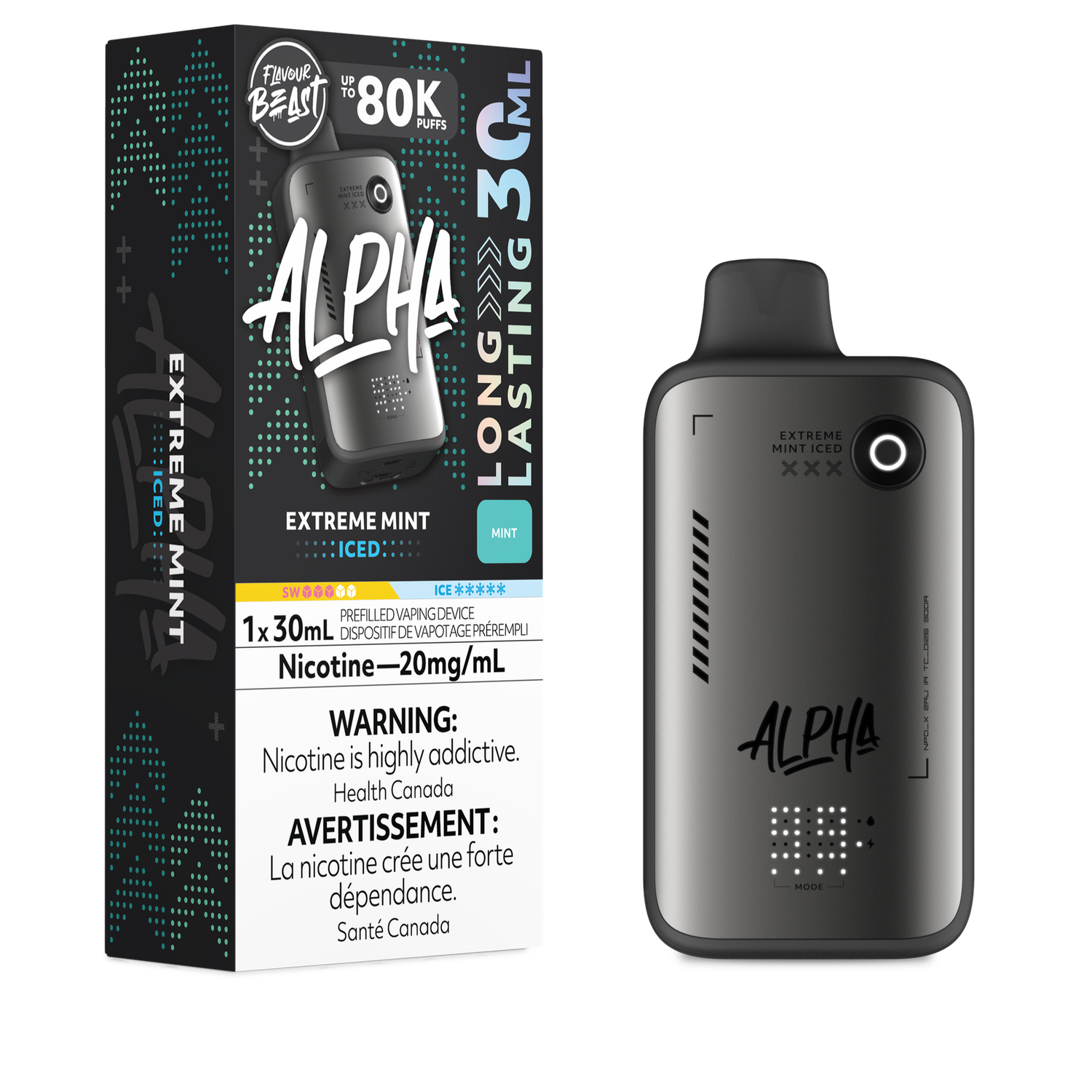 Extreme Mint Iced - Flavour Beast Alpha 80K Disposable, Nicotine: 20mg
