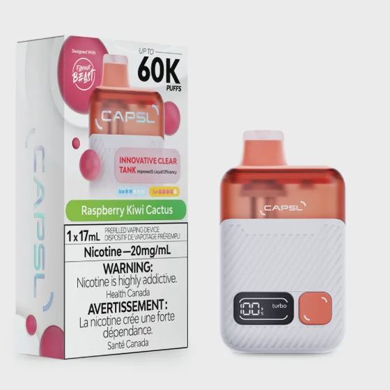 Raspberry Kiwi Cactus - Flavour Beast CAPSL 60K Disposable, Nicotine: 20mg