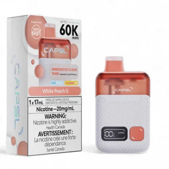 White Peach G - Flavour Beast CAPSL 60K Disposable, Nicotine: 20mg