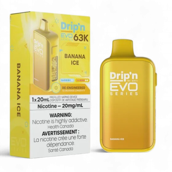 Banana ice - Drip'n by Envi Evo 63K Disposable, Nicotine: 20mg