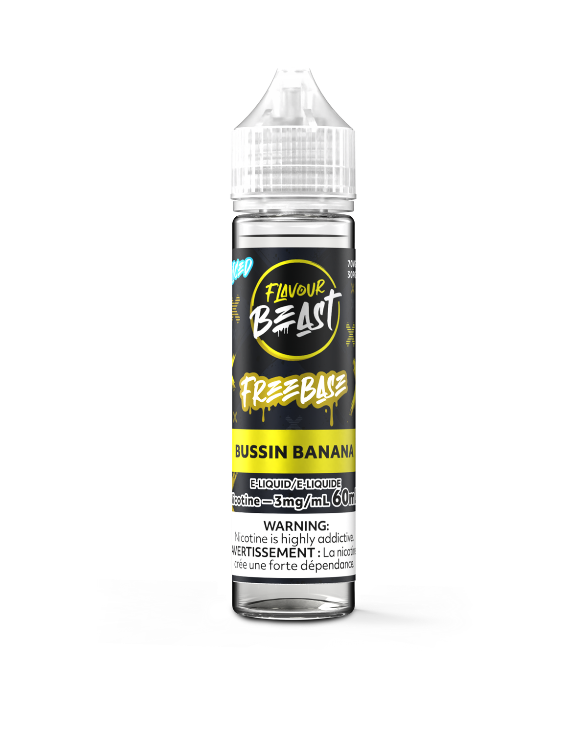 Bussin' Banana Iced - Flavour Beast Freebase, Nicotine: 3mg, Size: 60ml