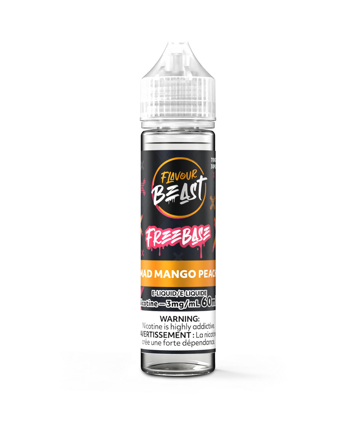 Mad Mango Peach - Flavour Beast Freebase, Nicotine: 3mg, Size: 60ml