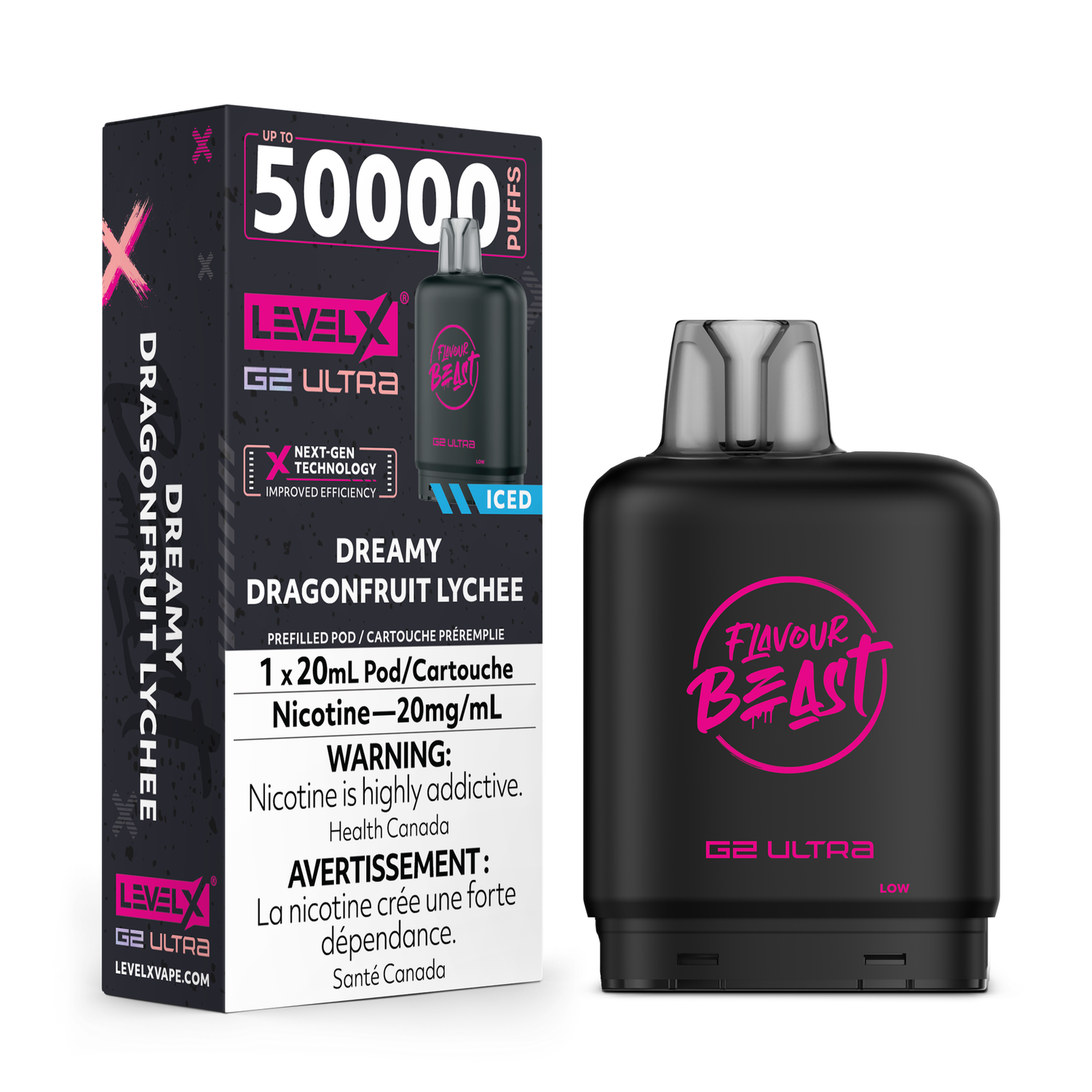 Dreamy Dragonfruit Lychee Flavour Beast Level X G2 Ultra Pod, Nicotine: 20mg