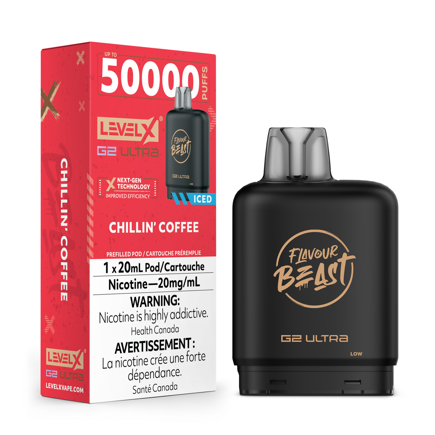 Chillin' Coffee Flavour Beast Level X G2 Ultra Pod, Nicotine: 20mg