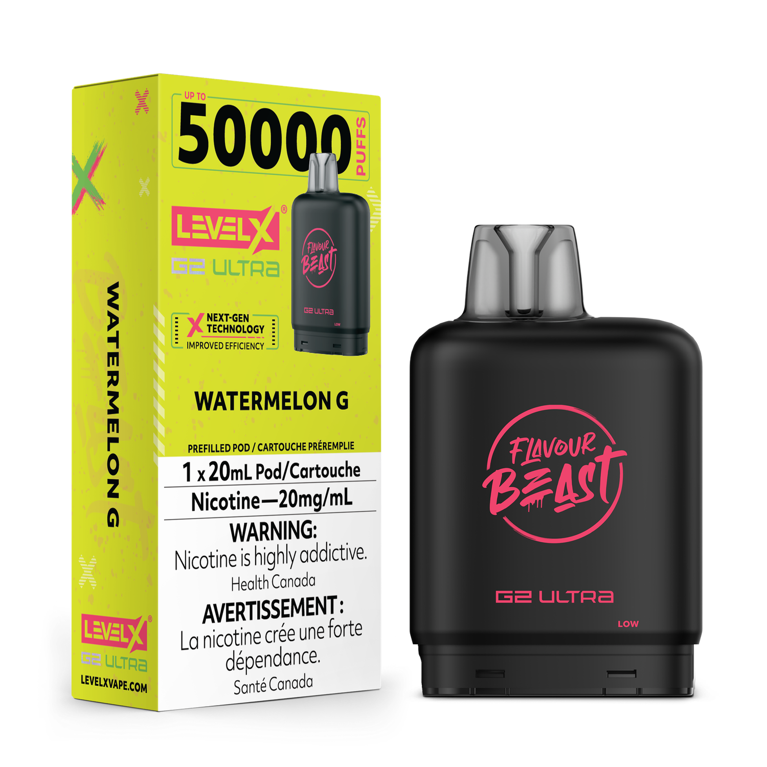 Watermelon G Flavour Beast Level X G2 Ultra Pod, Nicotine: 20mg