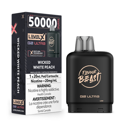 Wicked White Peach Flavour Beast Level X G2 Ultra Pod