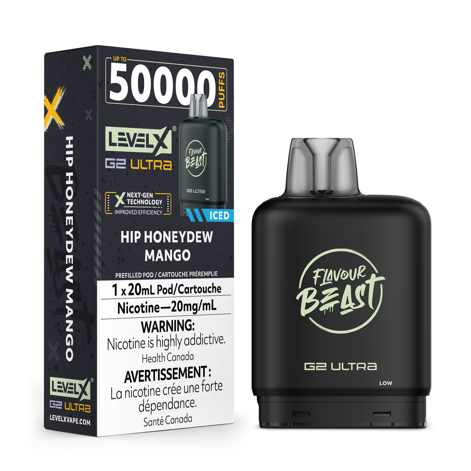Hip Honeydew Mango Flavour Beast Level X G2 Ultra Pod, Nicotine: 20mg