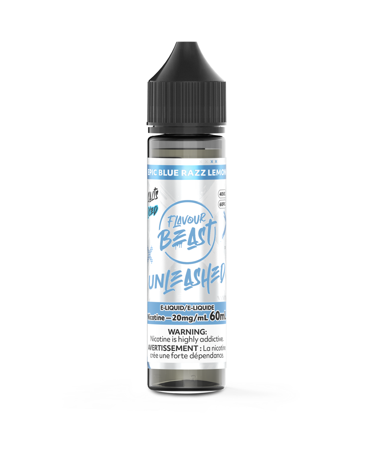 Epic Blue Razz Lemon Iced  - Flavour Beast Unleashed Salt, Nicotine: 20mg, Size: 60ml