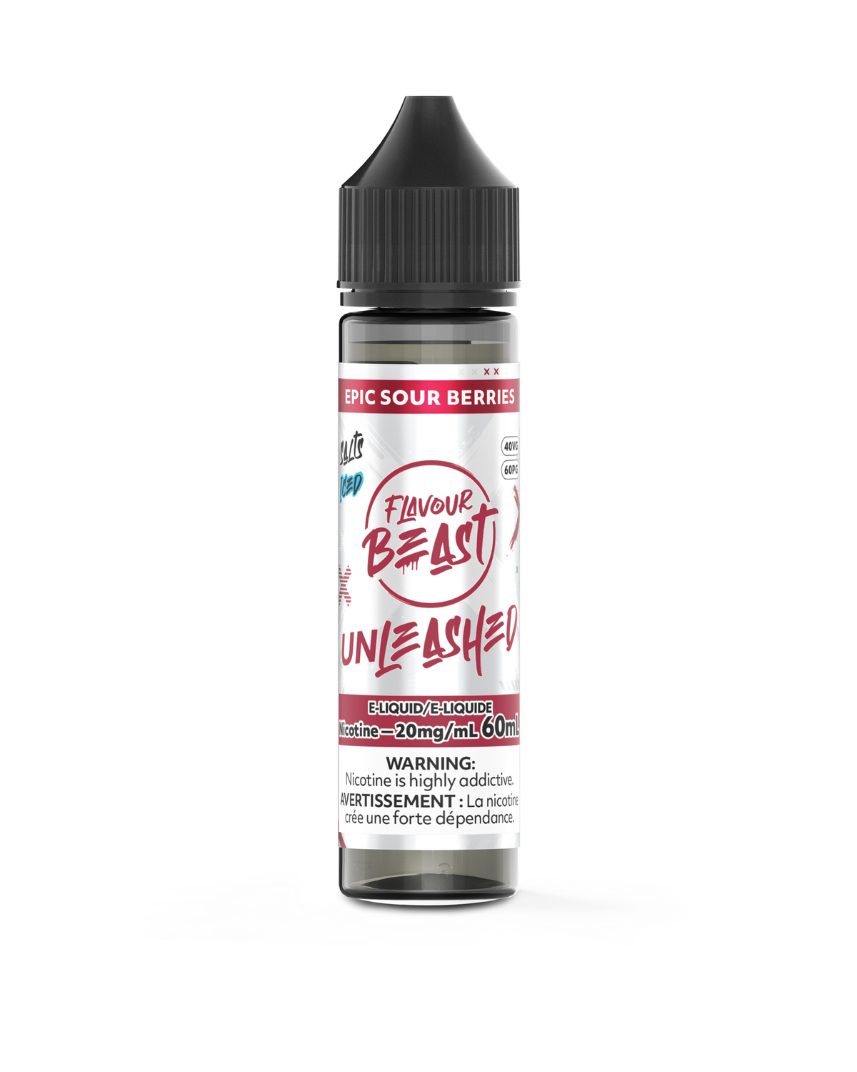 Epic Sour Berries Iced - Flavour Beast Unleashed Salt, Nicotine: 20mg, Size: 60ml