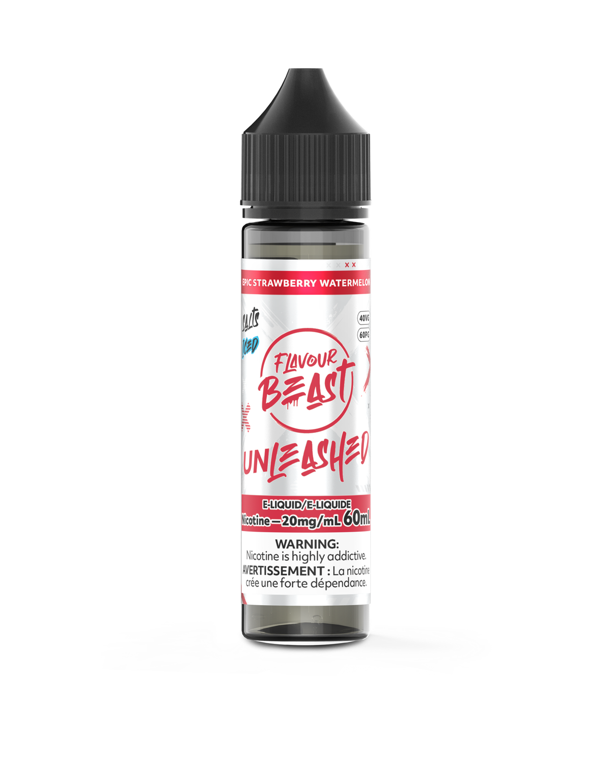 Epic Strawberry Watermelon Iced - Flavour Beast Unleashed Salt, Nicotine: 20mg, Size: 60ml
