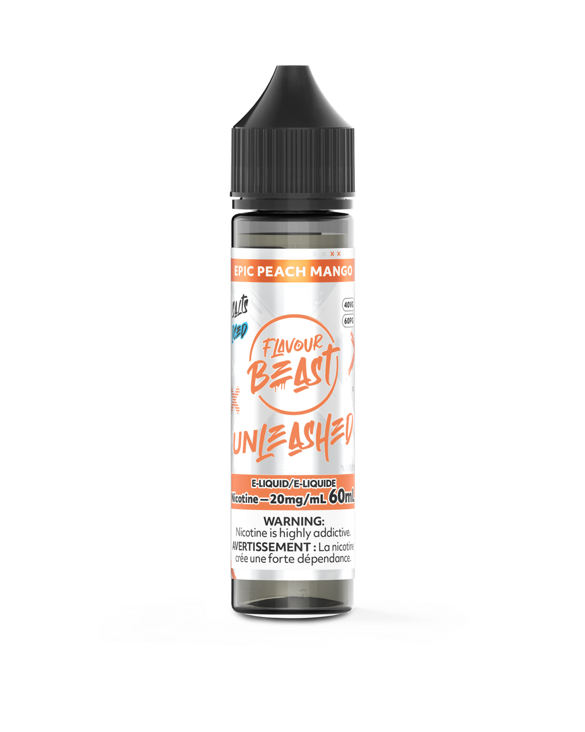 Epic Peach Mango Iced - Flavour Beast Unleashed Salt, Nicotine: 20mg, Size: 60ml