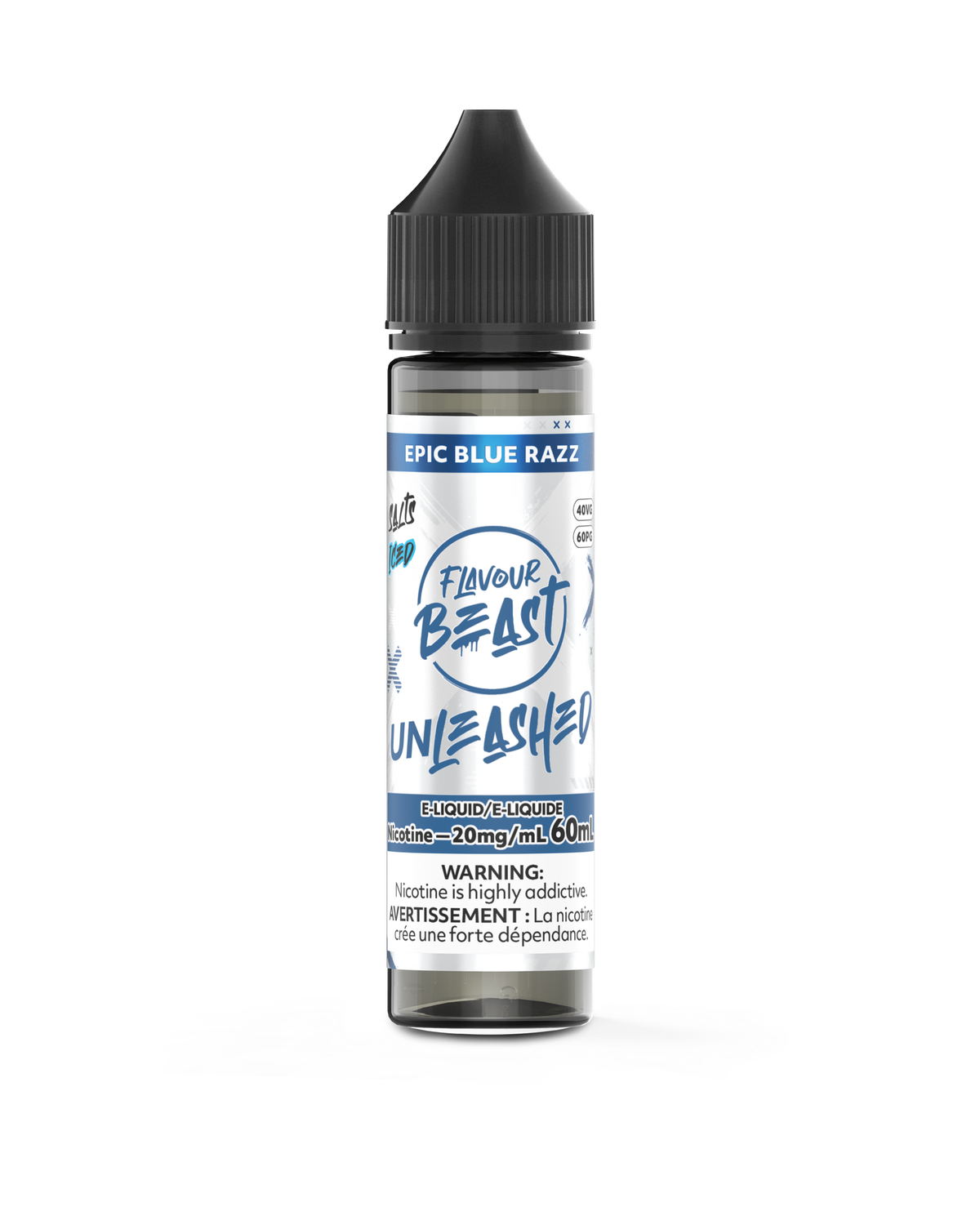 Epic Blue Razz Iced - Flavour Beast Unleashed Salt, Nicotine: 20mg, Size: 60ml