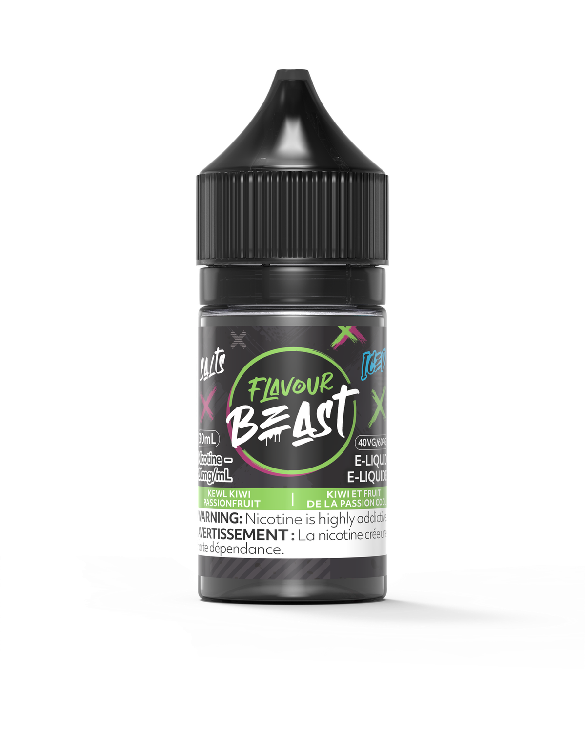 Kewl Kiwi Passionfruit Iced by Flavour Beast Salt, Nicotine: 20mg, Size: 30ml