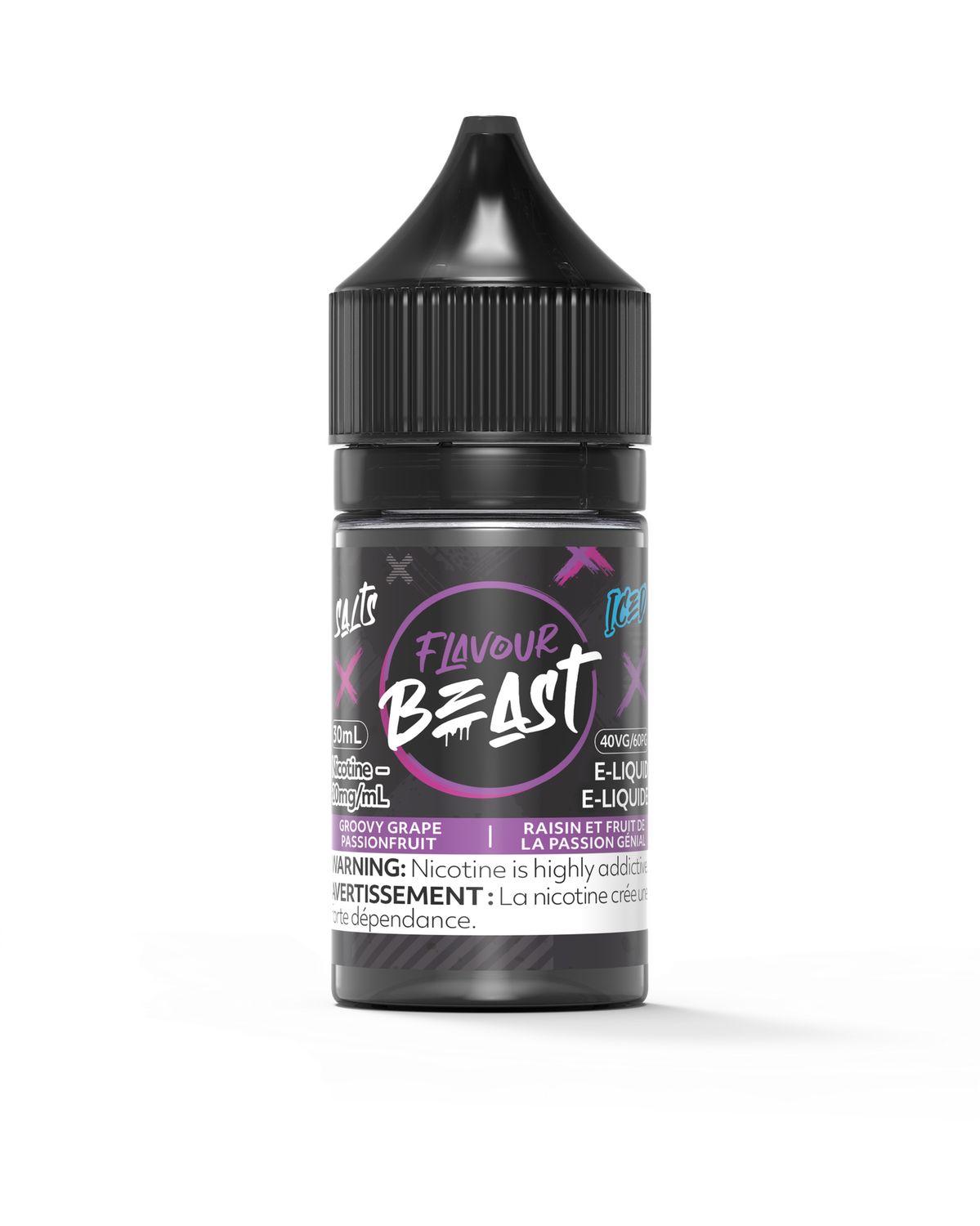Groovy Grape Passionfruit Iced by Flavour Beast Salt, Nicotine: 20mg, Size: 30ml