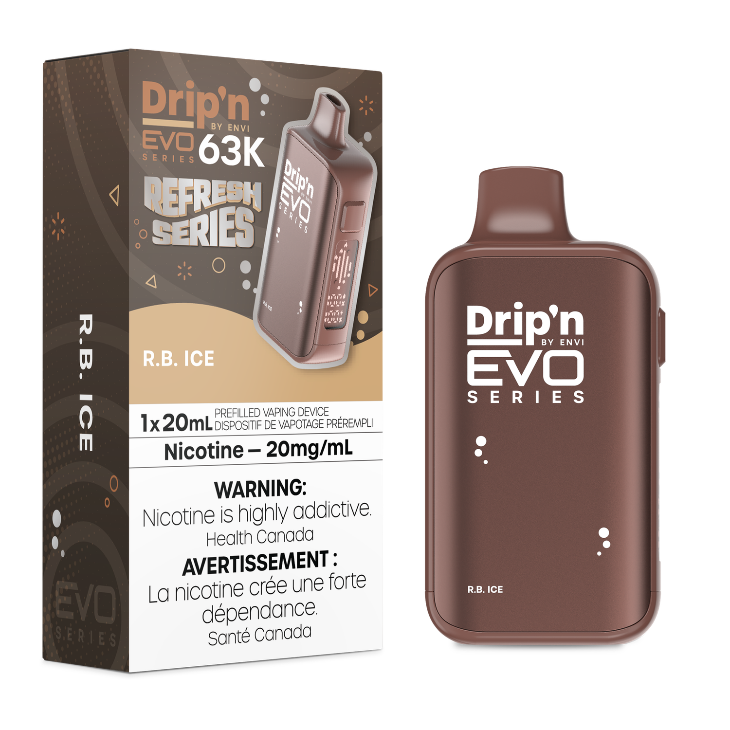R.B. Ice - Drip'n by Envi Evo 63K Disposable, Nicotine: 20mg