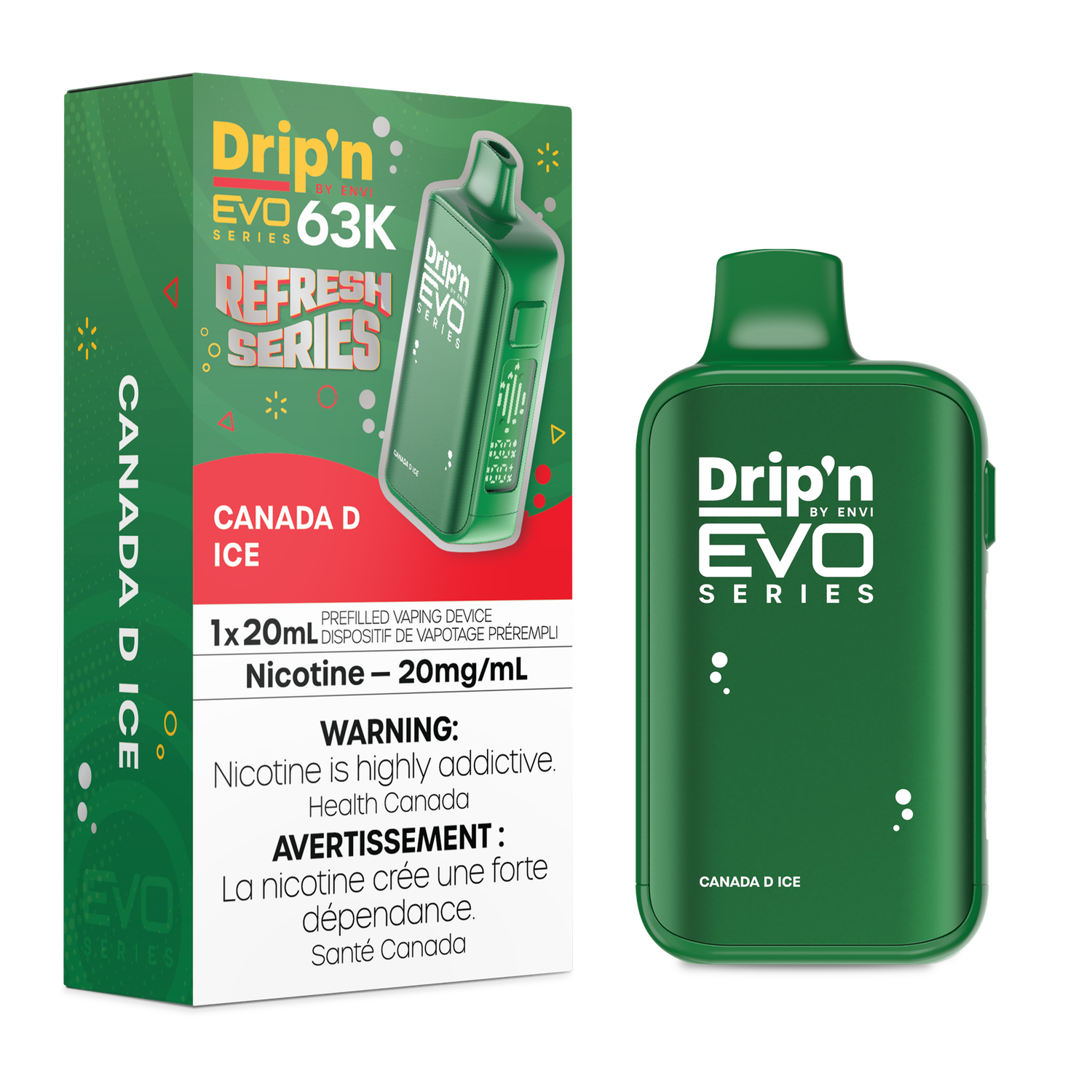 Canada D Ice - Drip'n by Envi Evo 63K Disposable, Nicotine: 20mg