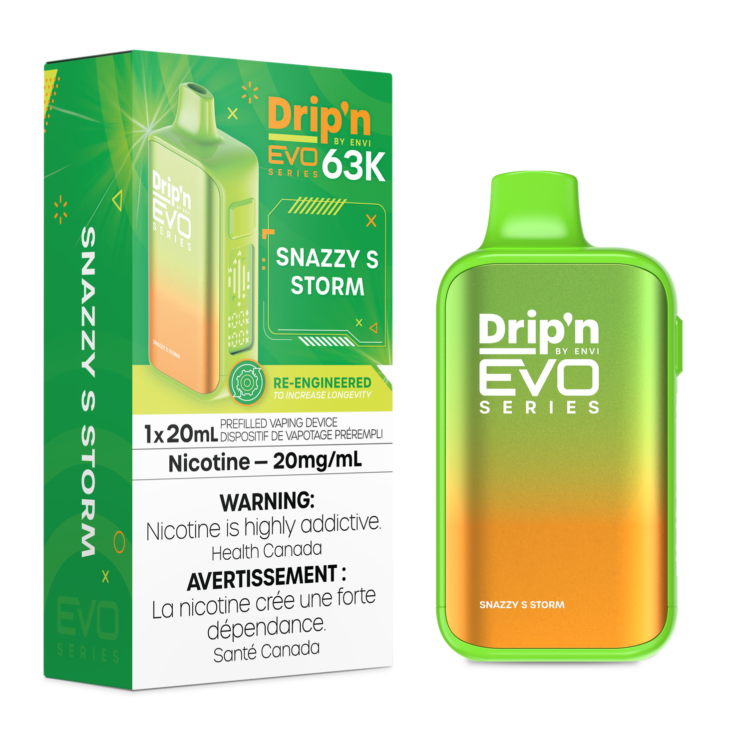 Snazzy S Storm - Drip'n by Envi Evo 63K Disposable, Nicotine: 20mg