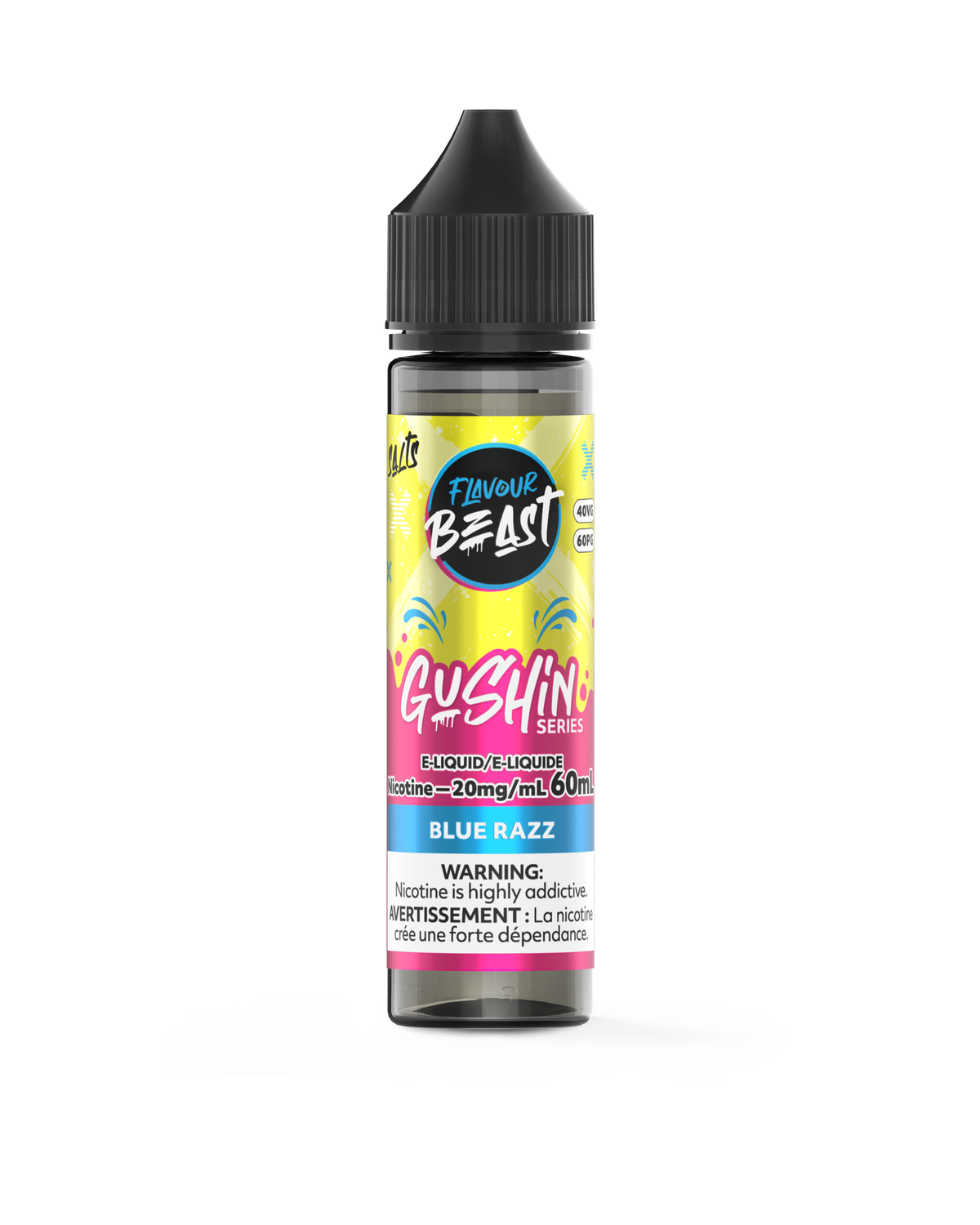 Gushin' Blue Razz - Flavour Beast Salt, Nicotine: 20mg, Size: 60ml