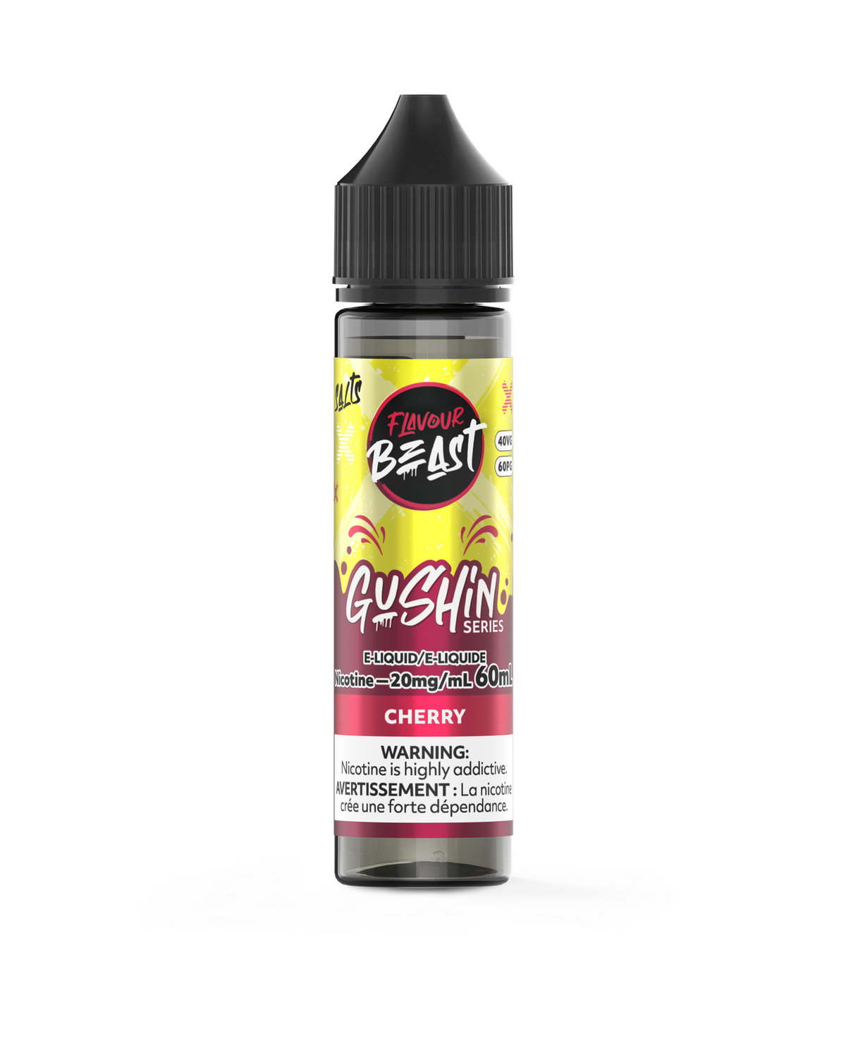 Gushin' Cherry - Flavour Beast Salt, Nicotine: 20mg, Size: 60ml