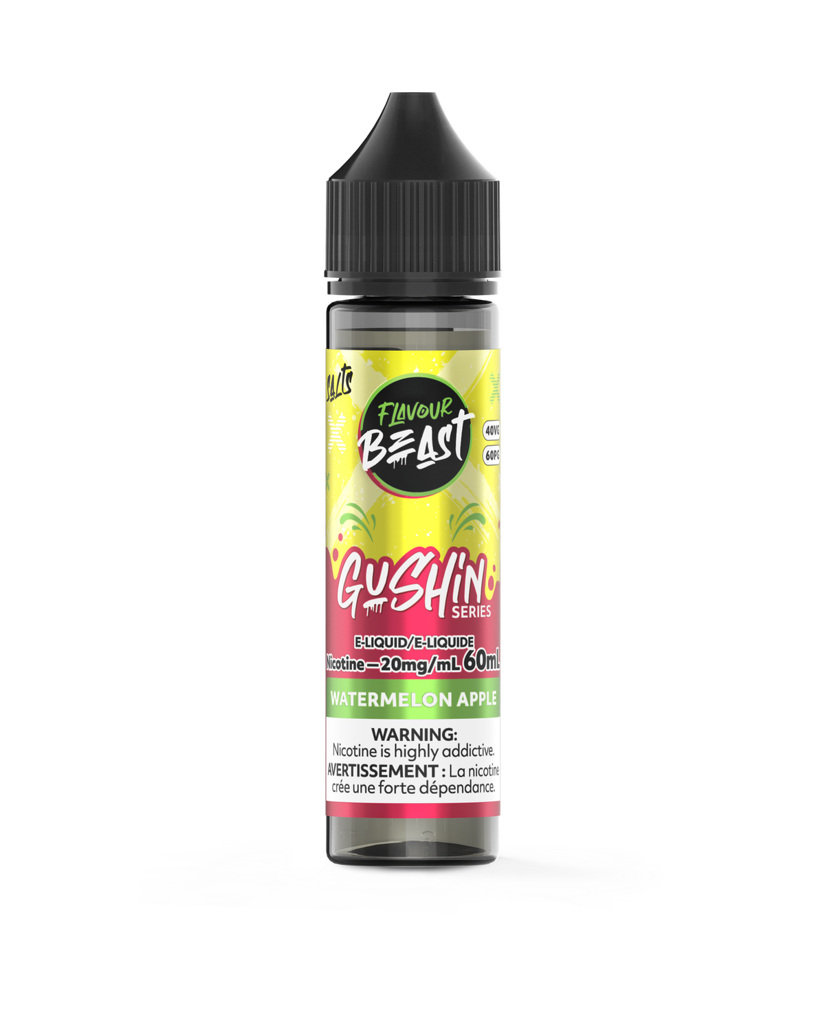 Gushin' Watermelon Apple - Flavour Beast Salt, Nicotine: 20mg, Size: 60ml