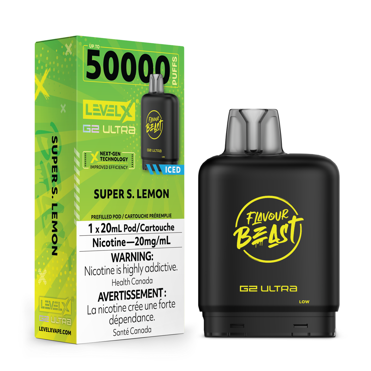 Super S. Lemon Flavour Beat Level X G2 Ultra, Nicotine: 20mg