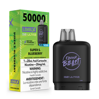 Super S. Blueberry Iced Flavour Beast Level X G2 Ultra Pod