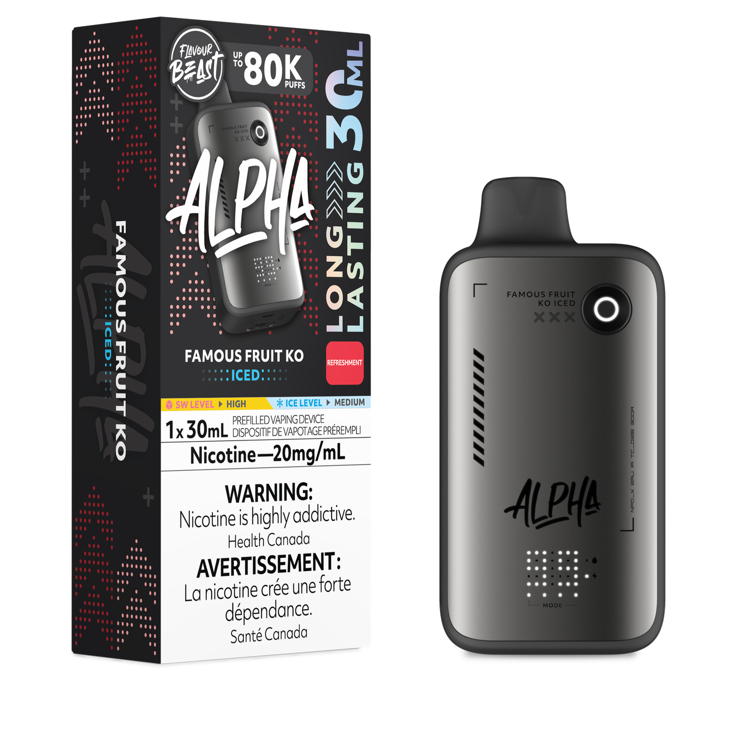 Famous Fruit KO Iced - Flavour Beast Alpha 80K Disposable, Nicotine: 20mg