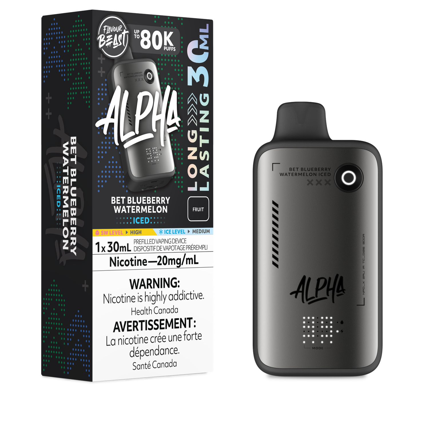 Bet Blueberry Watermelon Iced - Flavour Beast Alpha 80K Disposable, Nicotine: 20mg