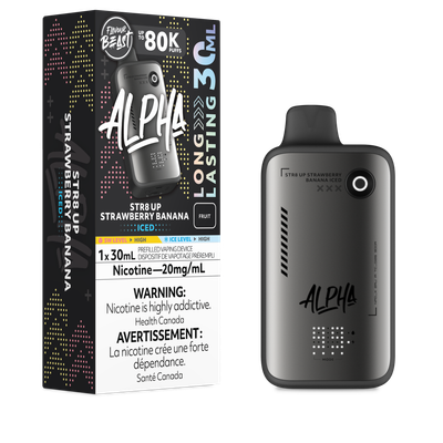 Str8 Up Strawberry Banana Iced - Flavour Beast Alpha 80K Disposable