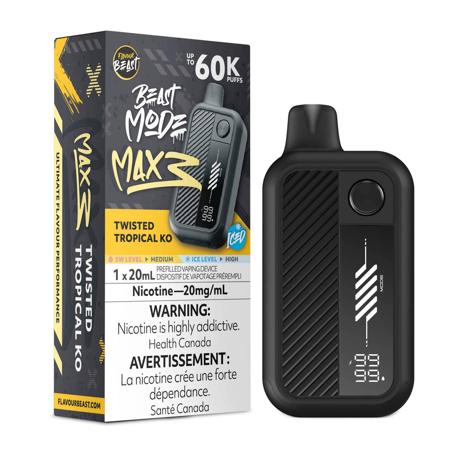 Twisted Tropical KO Iced - Flavour Beast Beast Mode Max 3 Disposable, Nicotine: 20mg